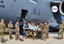 Medical staff helped deliver the baby in the plane's cargo hold at Ramstein Air Base in Germany