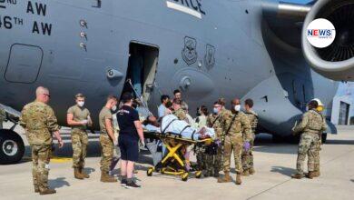 Medical staff helped deliver the baby in the plane's cargo hold at Ramstein Air Base in Germany